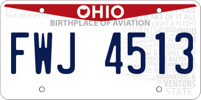 OH license plate FWJ4513