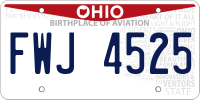 OH license plate FWJ4525