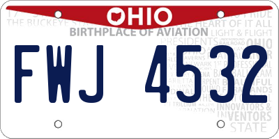 OH license plate FWJ4532