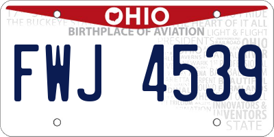 OH license plate FWJ4539