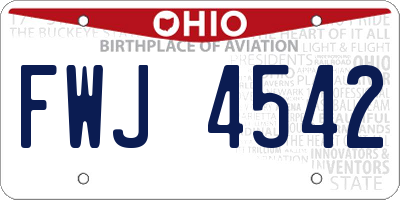 OH license plate FWJ4542