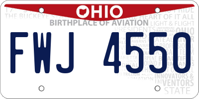 OH license plate FWJ4550
