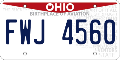 OH license plate FWJ4560