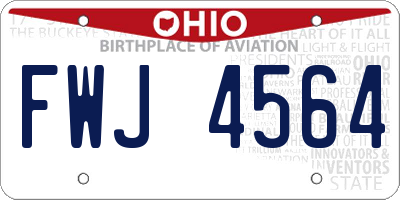 OH license plate FWJ4564