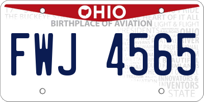 OH license plate FWJ4565
