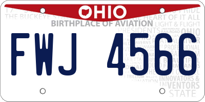 OH license plate FWJ4566