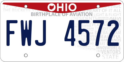 OH license plate FWJ4572