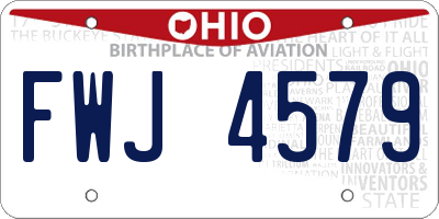 OH license plate FWJ4579
