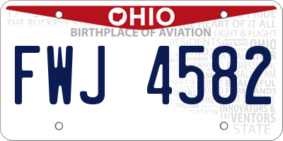 OH license plate FWJ4582