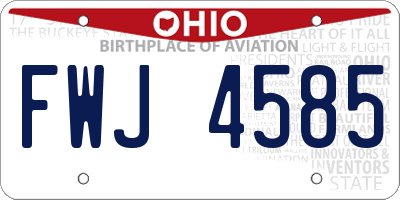 OH license plate FWJ4585