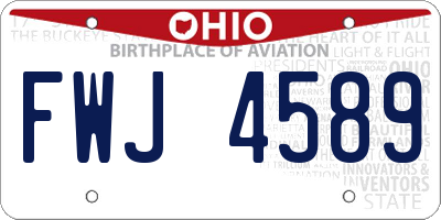 OH license plate FWJ4589