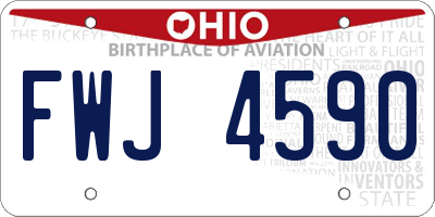 OH license plate FWJ4590