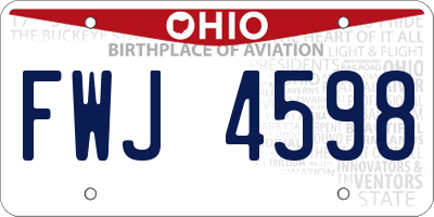 OH license plate FWJ4598