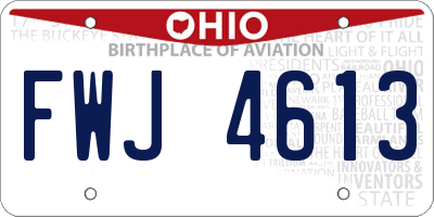 OH license plate FWJ4613