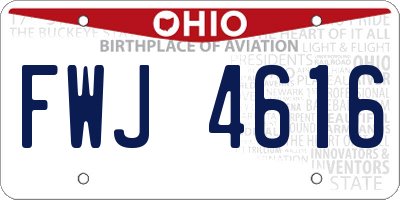 OH license plate FWJ4616