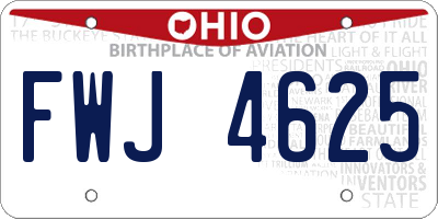 OH license plate FWJ4625
