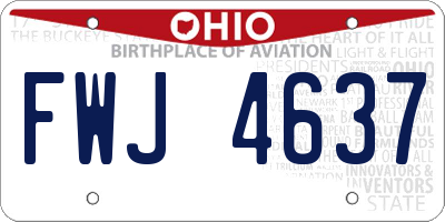 OH license plate FWJ4637