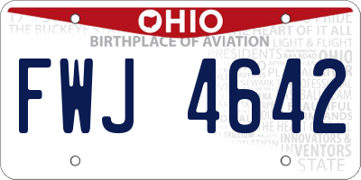 OH license plate FWJ4642