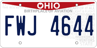 OH license plate FWJ4644