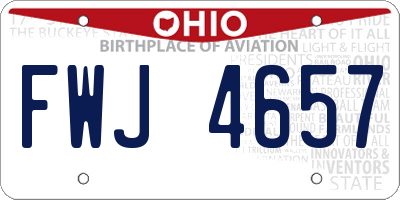 OH license plate FWJ4657