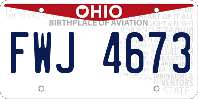 OH license plate FWJ4673