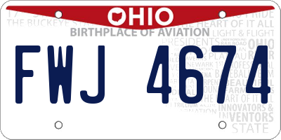 OH license plate FWJ4674