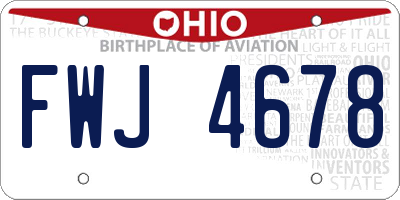 OH license plate FWJ4678