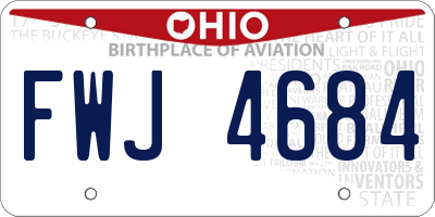 OH license plate FWJ4684