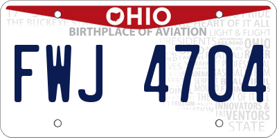 OH license plate FWJ4704