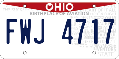 OH license plate FWJ4717
