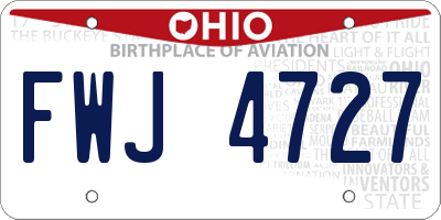 OH license plate FWJ4727