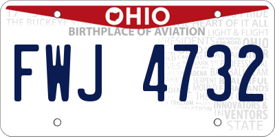 OH license plate FWJ4732