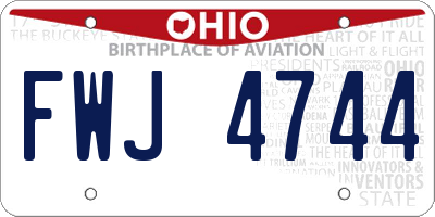 OH license plate FWJ4744