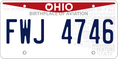 OH license plate FWJ4746
