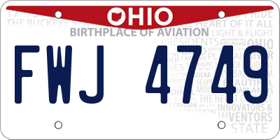 OH license plate FWJ4749
