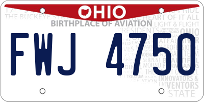 OH license plate FWJ4750