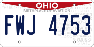OH license plate FWJ4753