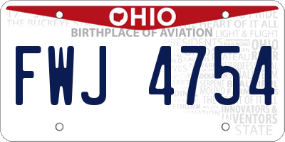 OH license plate FWJ4754