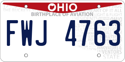 OH license plate FWJ4763