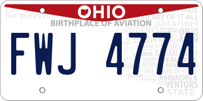 OH license plate FWJ4774
