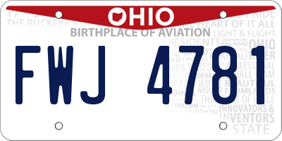 OH license plate FWJ4781