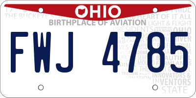 OH license plate FWJ4785