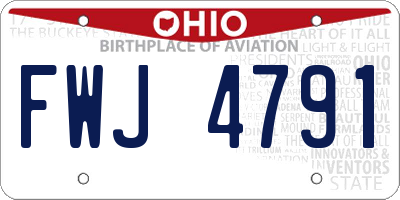 OH license plate FWJ4791