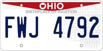 OH license plate FWJ4792