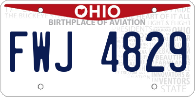 OH license plate FWJ4829