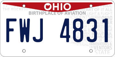 OH license plate FWJ4831