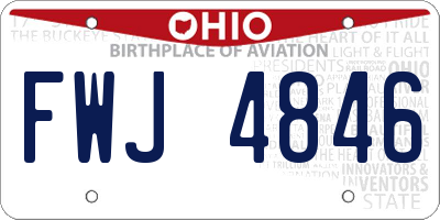 OH license plate FWJ4846