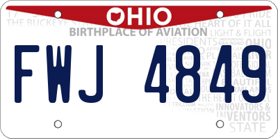 OH license plate FWJ4849