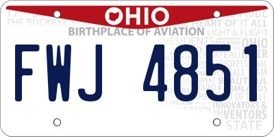 OH license plate FWJ4851