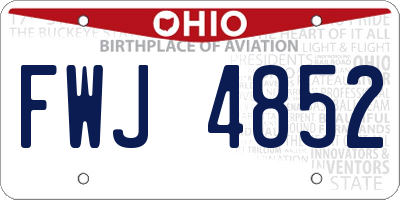 OH license plate FWJ4852